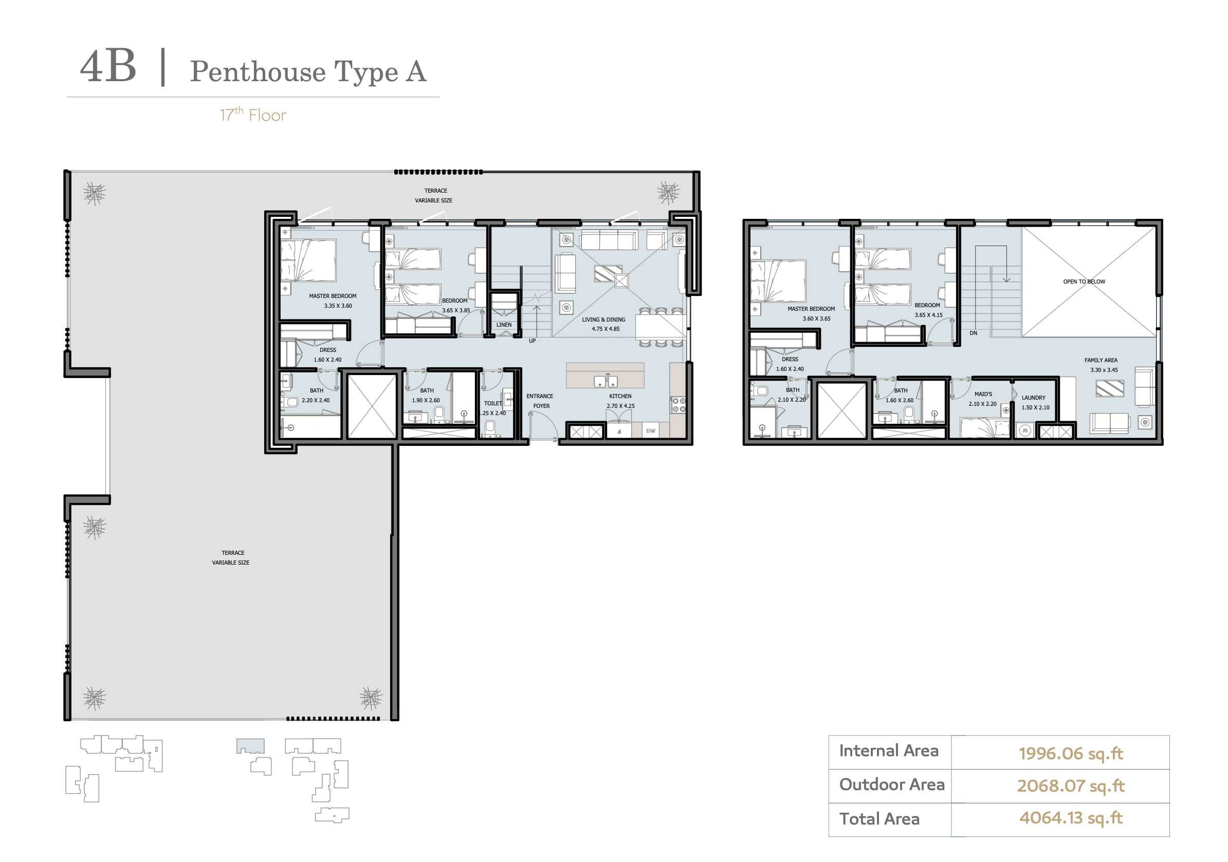 A closer look at Penthouse Type Apartments